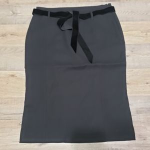 Tom Ford sz 8 Uniform Pencil Skirt Ribbon Belt Zip